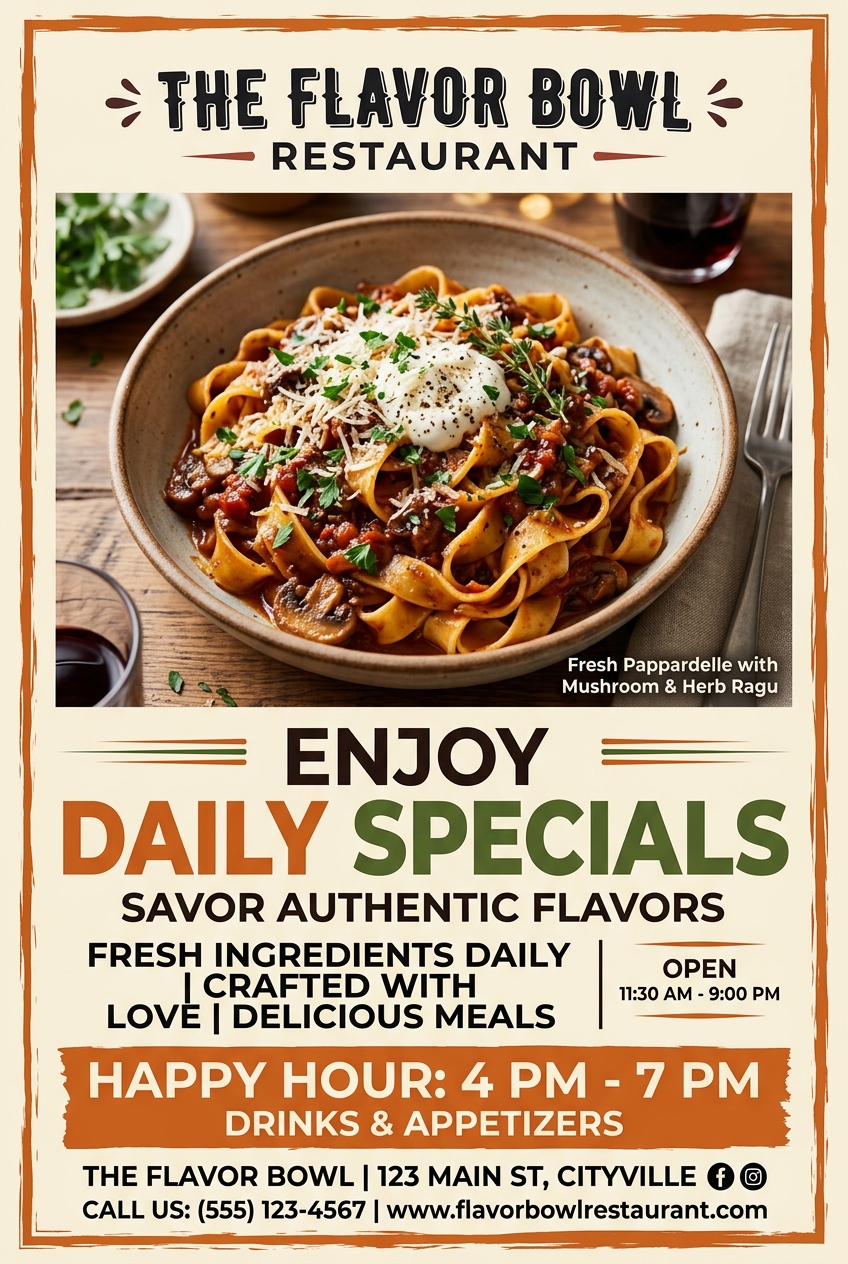 Generic stock-template poster produced from a vague one-line prompt with no brand or typography direction