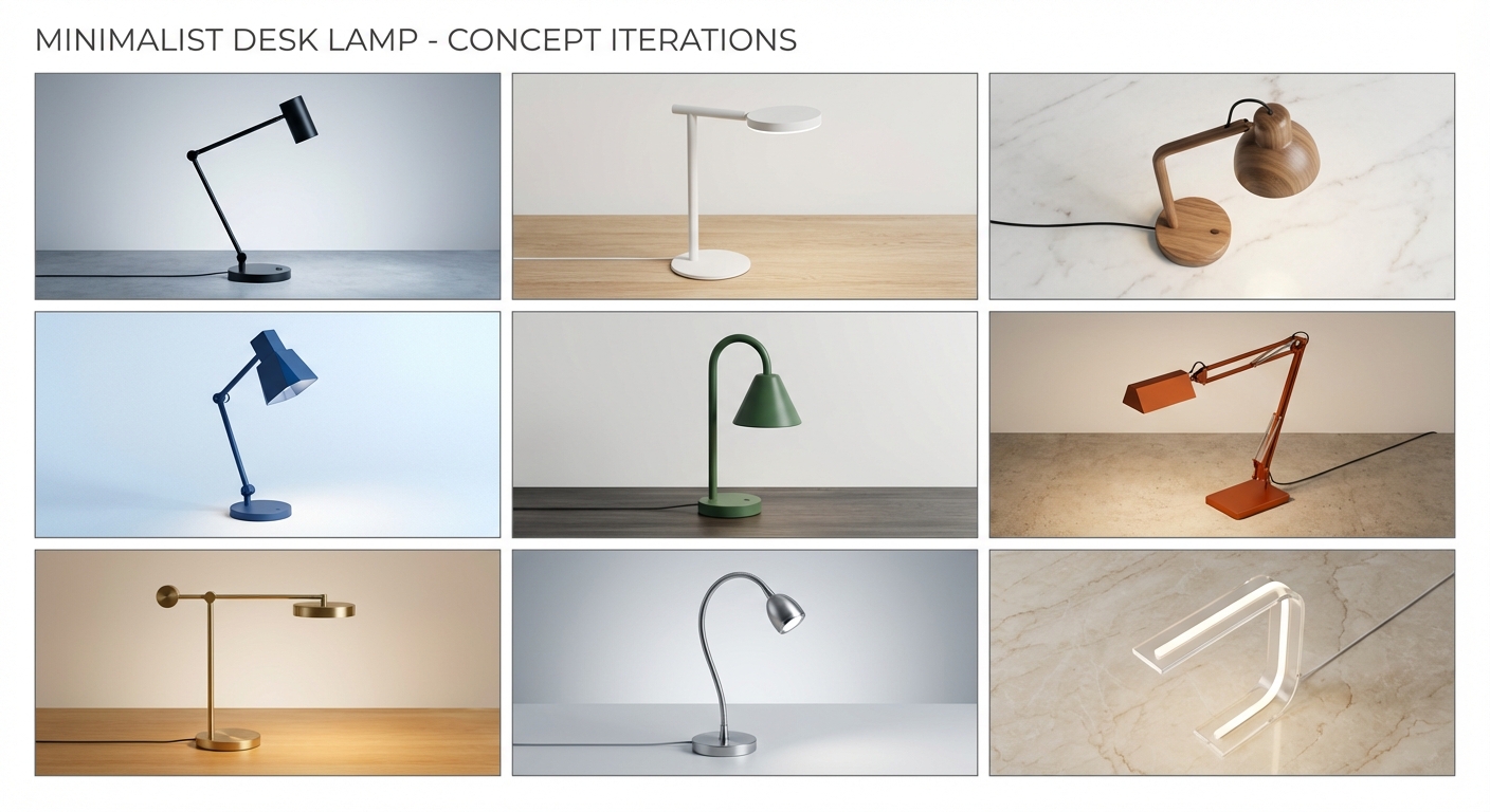 Multiple rapid iterations generated by Nano Banana 2 in seconds