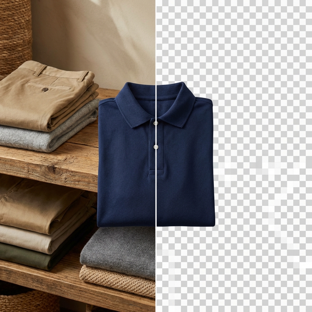 Clothing product with AI background removal — transparent PNG of a jacket