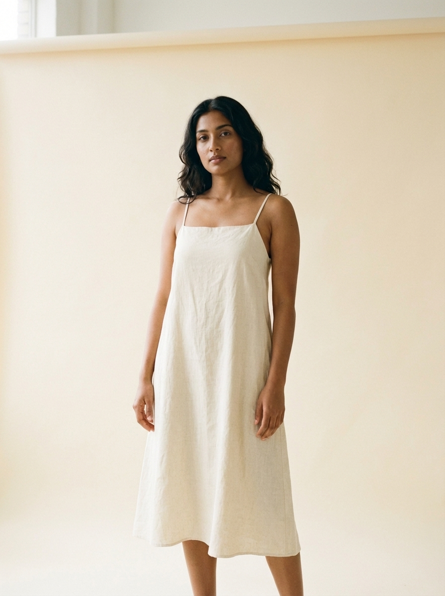 AI virtual try-on with medium skin tone model — same product anchored